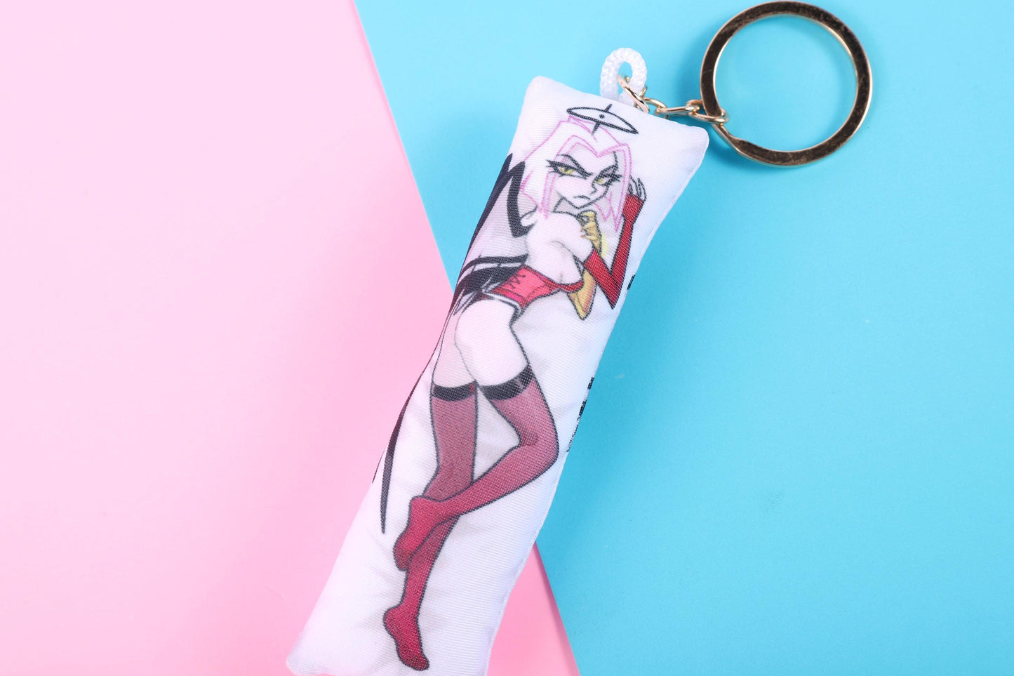 Hazbin Hotel Lute Lingerie Mini Dakimakura Keychain |  11x3cm Two Way Tricot Body Pillow