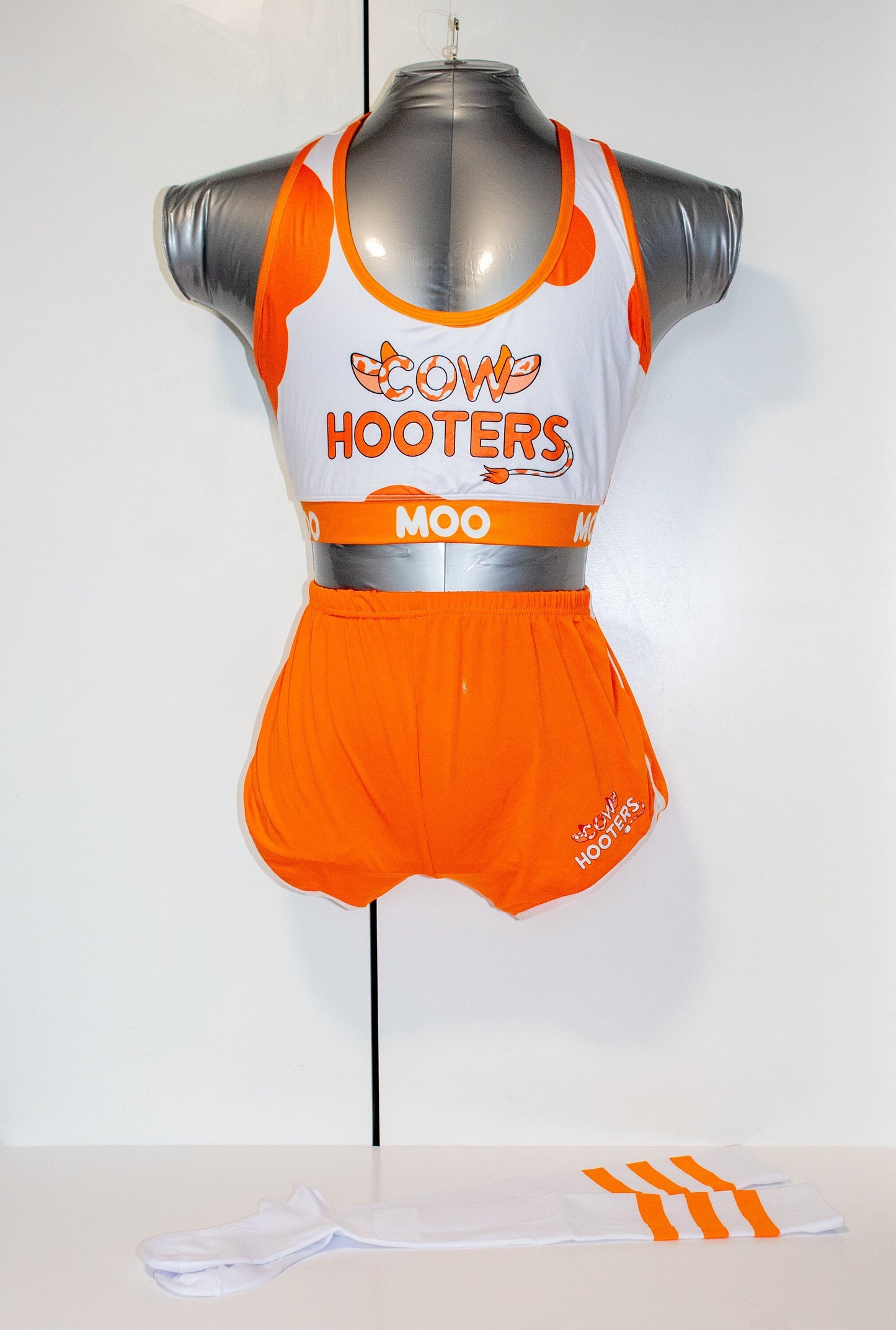 Cow Hooters Cosplay | Sports Bra, Shorts & Socks | S-3XL Sizes