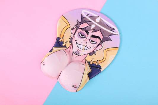 Hazbin Hotel Beaten Human Adam 3D Mousepad | 10 Inch 3D Mousepad with Wrist Support