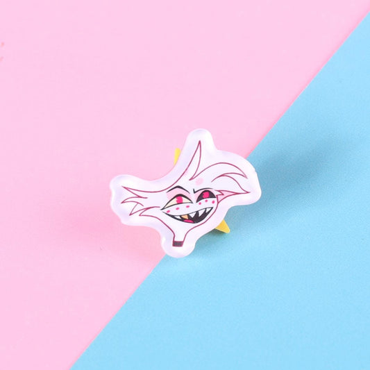 Hazbin Hotel Angel Dust Acrylic Pin | 1" Die Cut Acrylic Pin