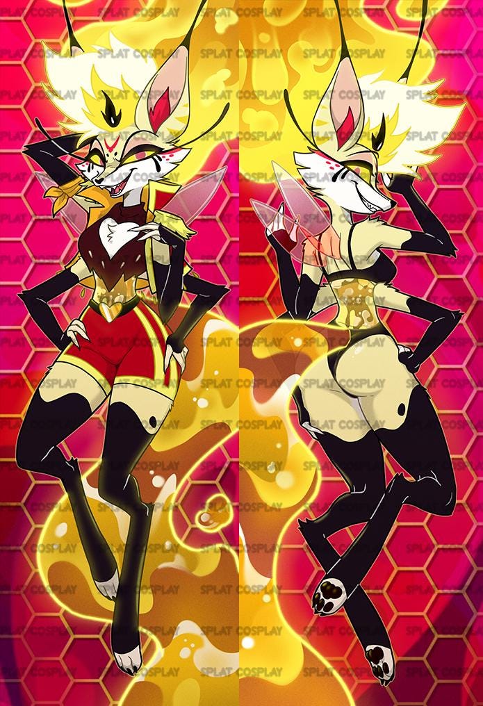 Helluva Boss Queen Bee Mastermind Dakimakura Pillowcase |  50x150cm Two Way Tricot Daki Body Pillow
