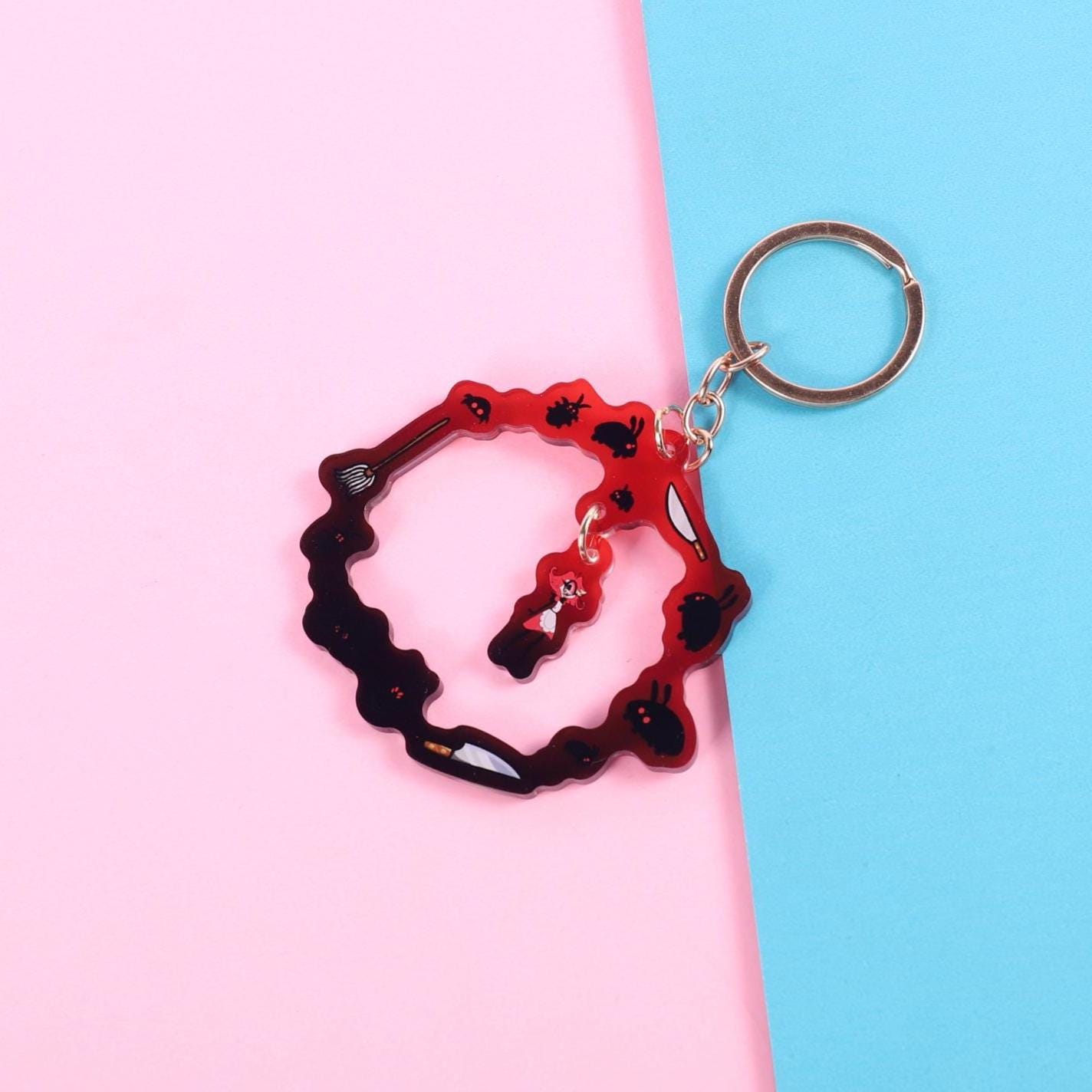 Hazbin Hotel Nifty Wreath Double Sided Keychain | 3 Inch Dangle Keychain