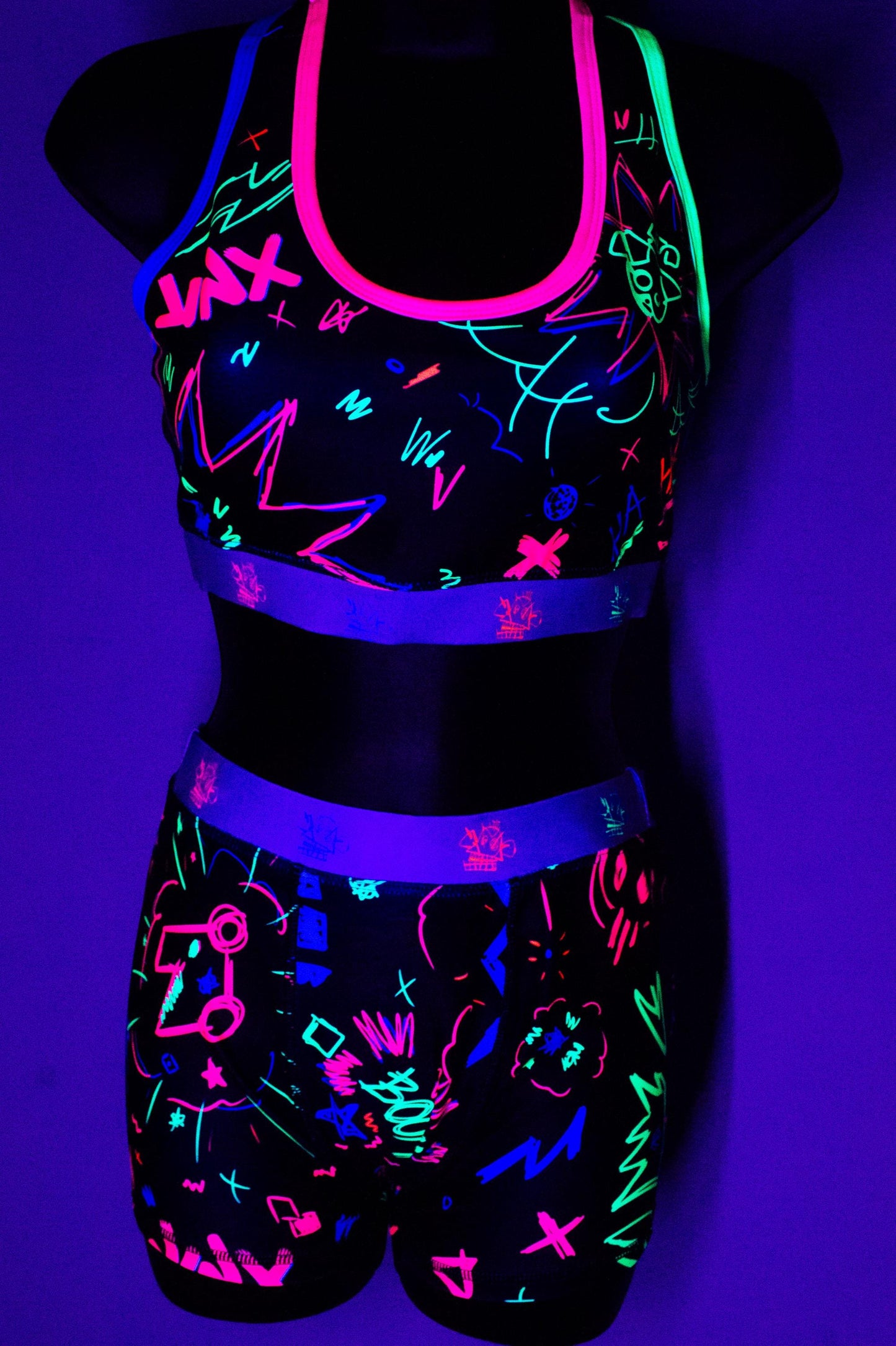 Arcane Jinx Inspired Crop and Boxer Set | Sports Bra & Boxer Shorts | XS-3XL Sizes