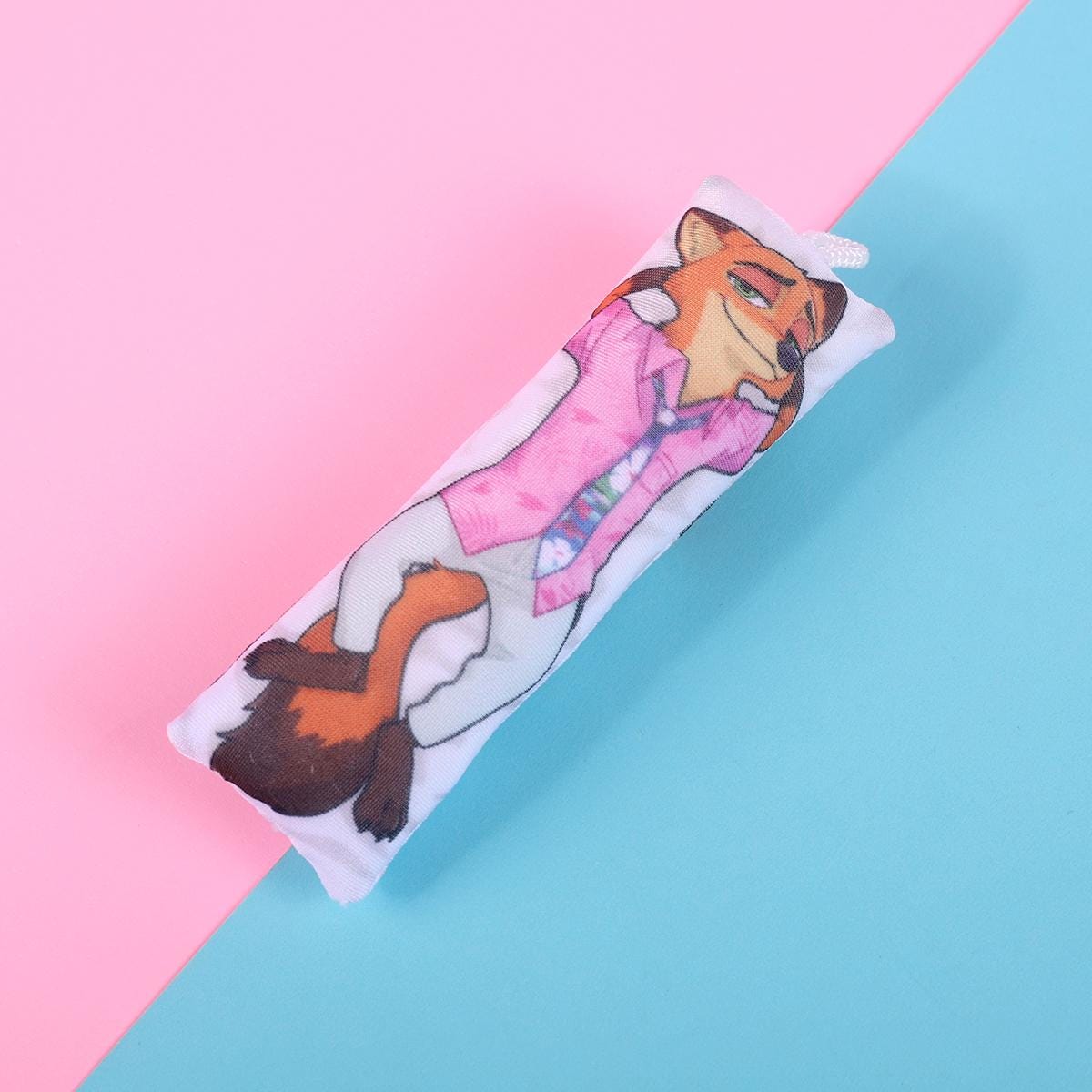 Zootopia Nick Wilde Mini Dakimakura Keychain |  11x3cm Two Way Tricot Daki Keychain