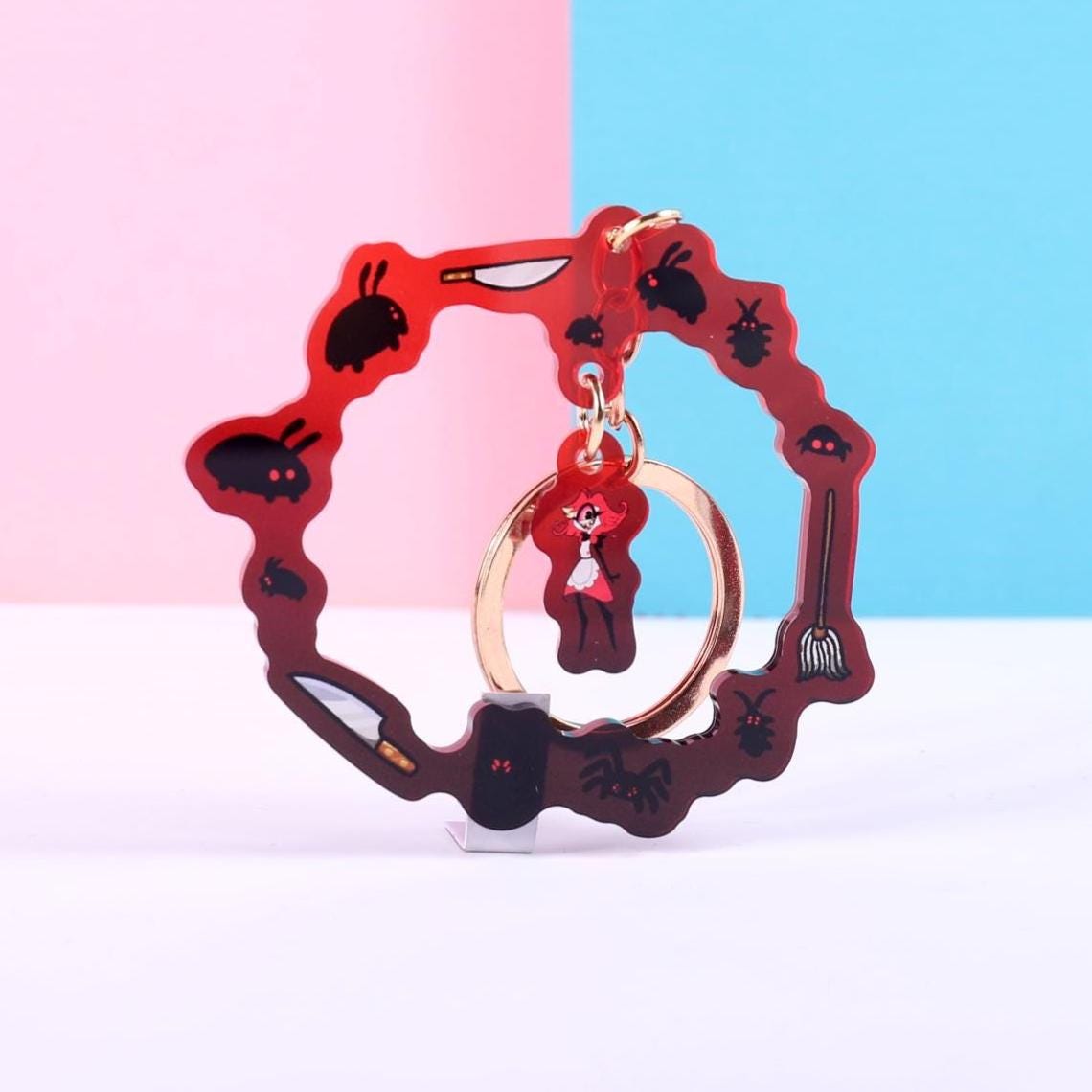 Hazbin Hotel Nifty Wreath Double Sided Keychain | 3 Inch Dangle Keychain