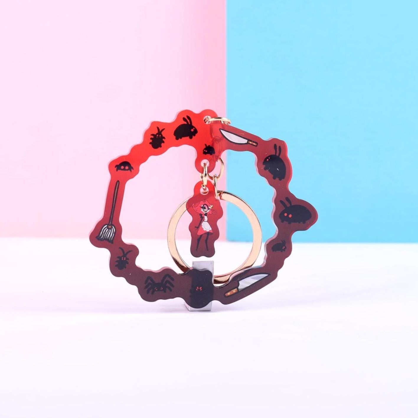 Hazbin Hotel Nifty Wreath Double Sided Keychain | 3 Inch Dangle Keychain