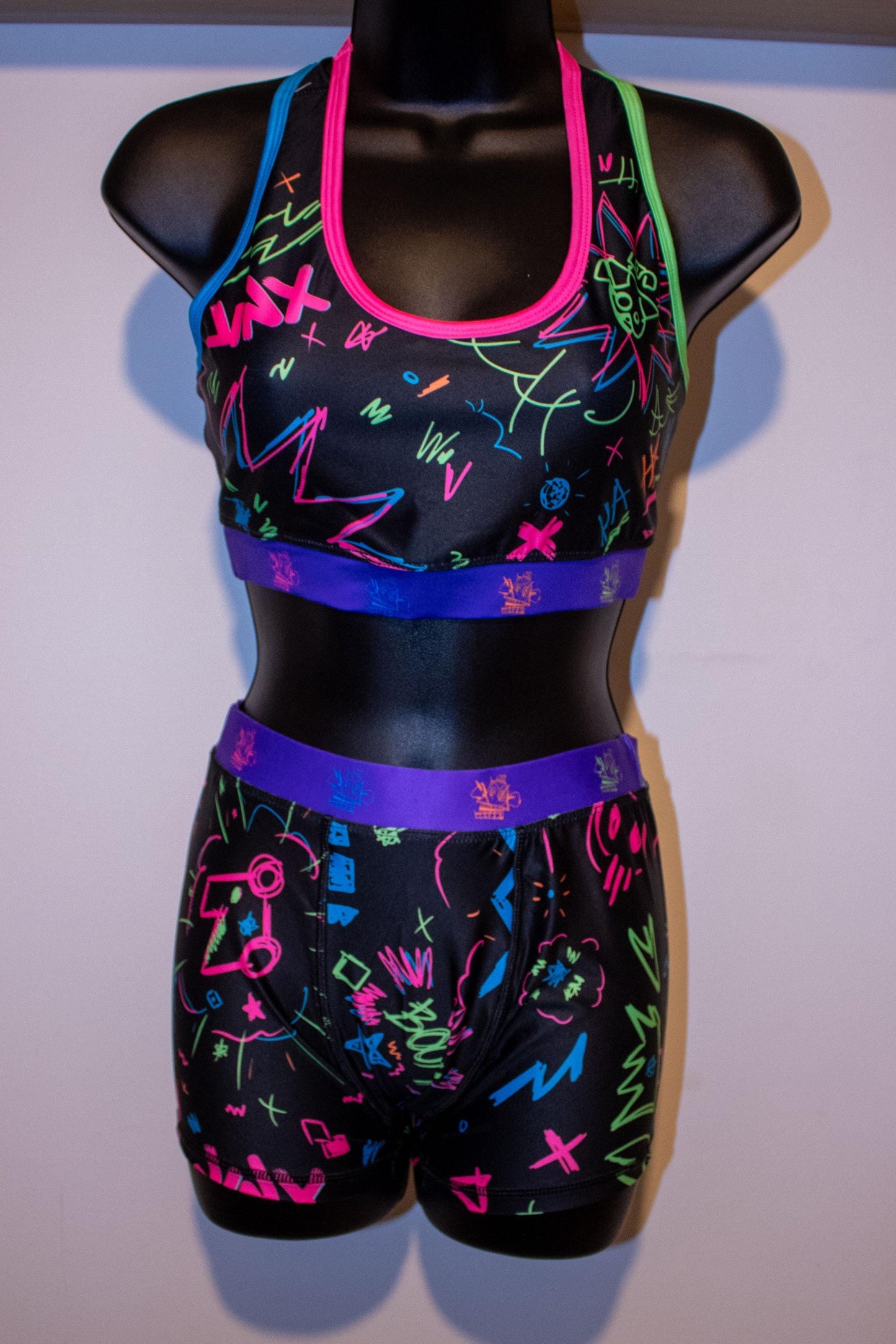 Arcane Jinx Inspired Crop and Boxer Set | Sports Bra & Boxer Shorts | XS-3XL Sizes