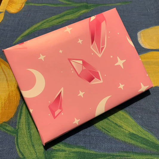 Papel de regalo de cristal estrellado rosa | Lindo papel de regalo | Papel de regalo