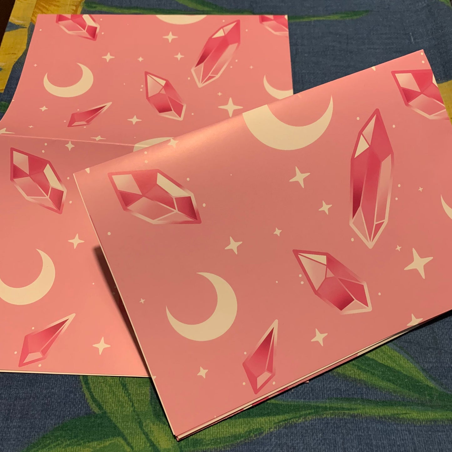 Papel de regalo de cristal estrellado rosa | Lindo papel de regalo | Papel de regalo