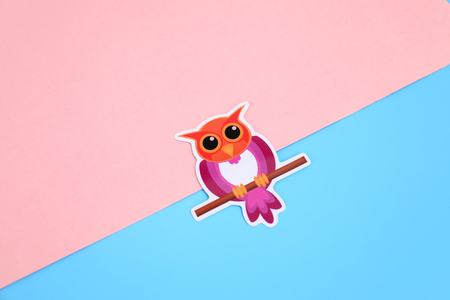 Homosexuowl Lesbian Pride Vinyl Sticker | 3 Inch Vinyl Sticker | The Homosexuowls | LGBTQ+