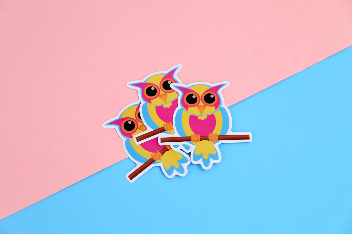 Homosexuowl Pansexual Pride Vinyl Sticker | 3 Inch Vinyl Sticker | The Homosexuowls | LGBTQ+