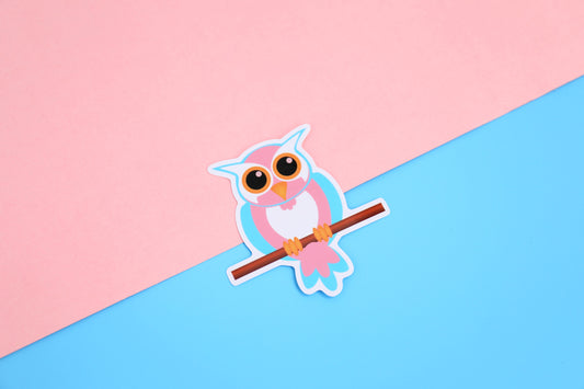 Homosexuowl Transgender Pride Vinyl Sticker | 3 Inch Vinyl Sticker | The Homosexuowls | LGBTQ+