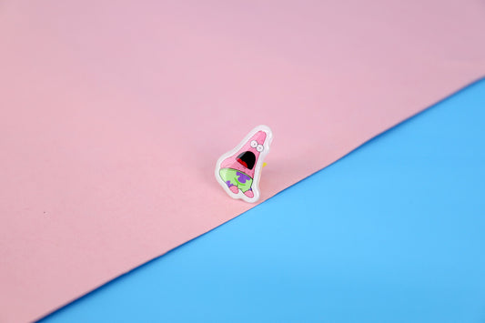 Shocked Patrick Acrylic Pin | 1" Die Cut Acrylic Pin
