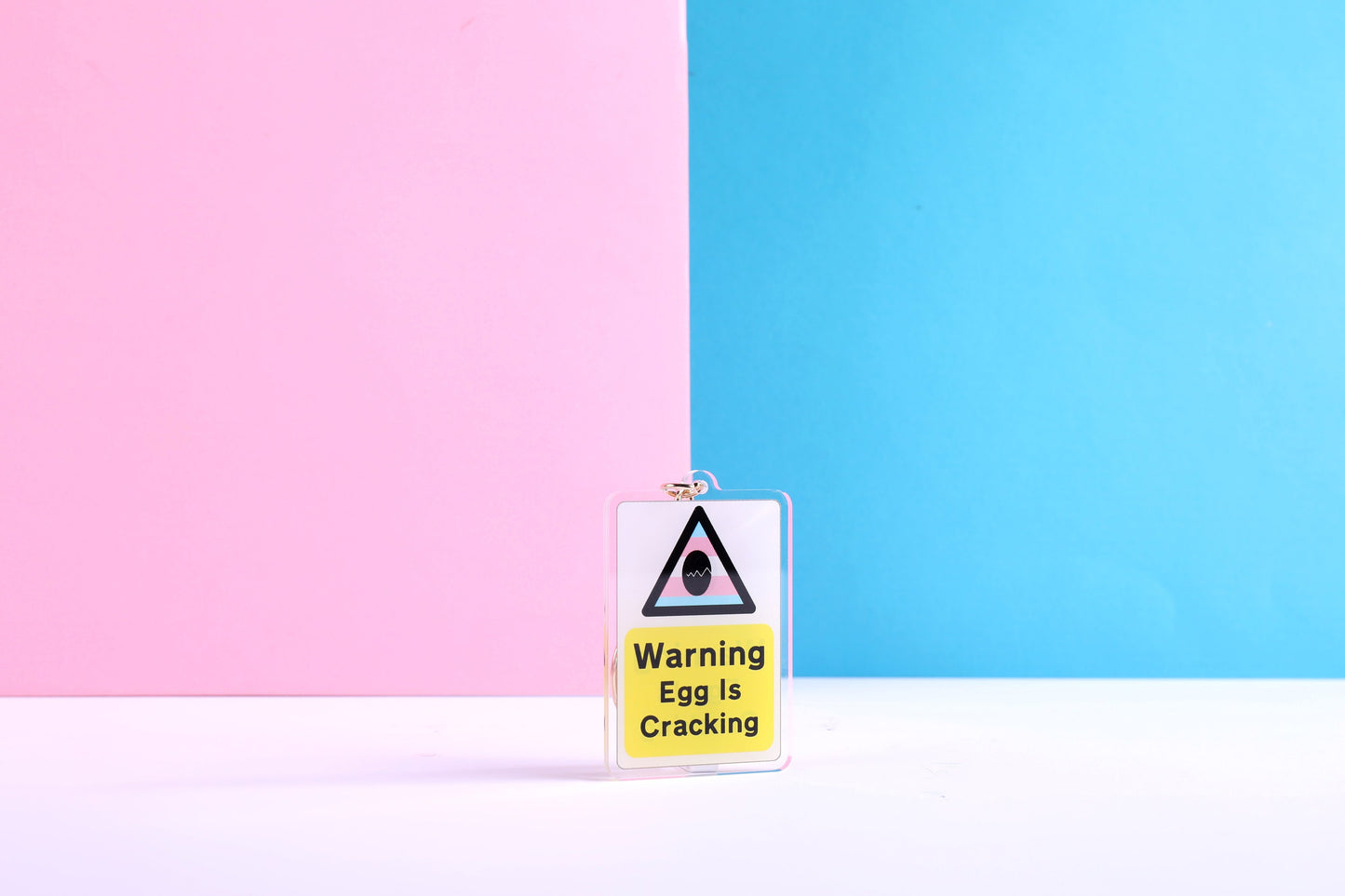 Warning! Egg is Cracking Double Sided Keychain | 4 Inch Keychain