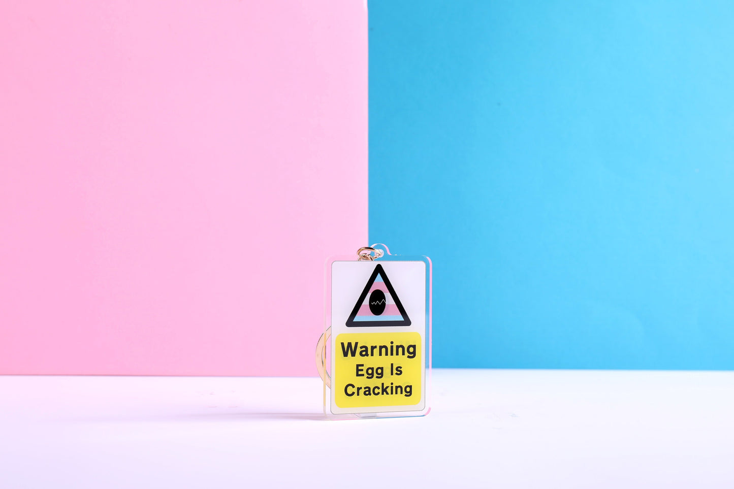 Warning! Egg is Cracking Double Sided Keychain | 4 Inch Keychain